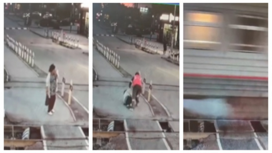 SNIMAK LEDI KRV U ŽILAMA Žena stajala na pruzi dok je išao voz, a onda je naišla BAŠ ONA (VIDEO)
