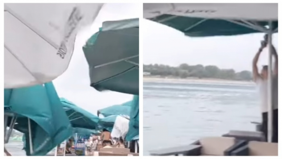 DRAMA NA ADI CIGANLIJI Olujni vetar ruši suncobrane, ŽESTOKO NEVREME STIŽE U BEOGRAD (VIDEO)