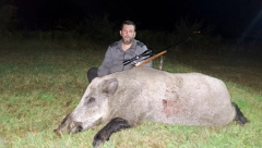 BOJAN UBIO GRDOSIJU TEŠKU 242 KILOGRAMA! Divlja veprina se sladila heljdom kad je iskusni lovac ispalio SMRTONOSAN METAK!