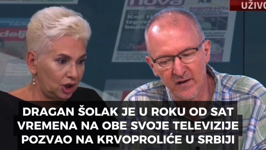 "OVO ĆE SE ZAVRŠITI NOVIM PETIM OKTOBROM" Šolak u roku od sat vremena na obe svoje televizije pozvao na krvoproliće u Srbiji! (VIDEO)