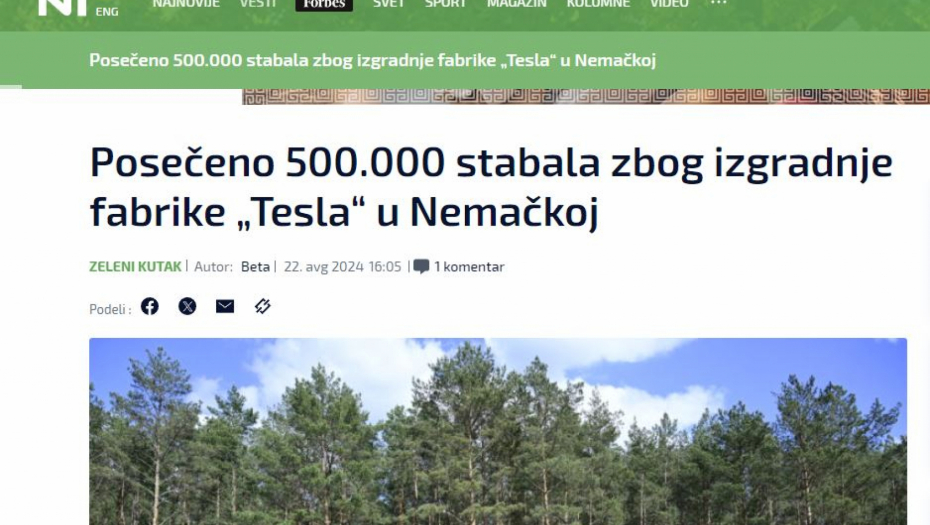 NEMAČKA KRUPNIM KORACIMA GAZI NAPRED Gde su sada suze lažnih ekologa kako se tamo ništa ne kopa niti seče?