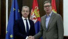 KOREKTAN I OTVOREN RAZGOVOR Predsednik Vučić primio glavnog tužioca Mehanizma za međunarodne krivične sudove Serža Bramerca