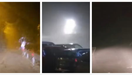 SEVALO NEBO, VETAR RUŠIO DRVEĆE, KIŠA PLJUŠTALA KAO IZ KABLA! Izgledalo je apokaliptično, potop u komšiluku pravio haos, udario i grad (VIDEO)