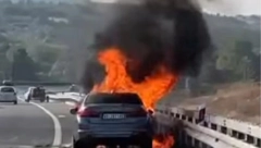 VATRA GUTA "BMW" NA MILOŠU VELIKOM! Benzin curi niz auto-put,  vozila prolaze i kroz PLAMEN (FOTO/VIDEO)