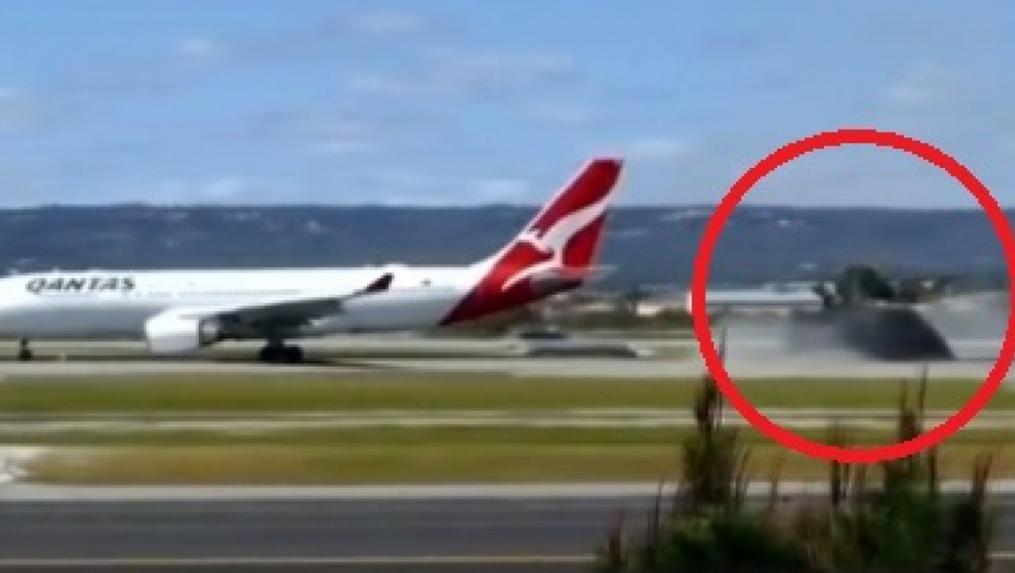 (VIDEO) AVION ZAORAO PISTU Ozbiljan incident pri poletanju, letovi TRENUTNO obustavljeni u Pertu!