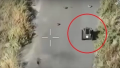 PRVI SNIMAK UKRAJINSKIH "TERMINATORA" NA FRONTU Zemaljskog drona s mitraljezom Rusi ODMAH uništili granatom (VIDEO)