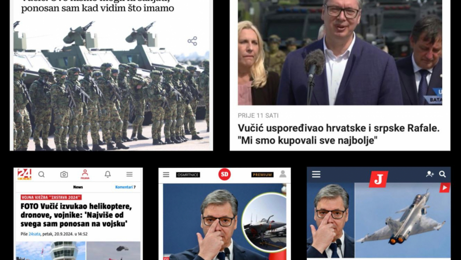 "SRPSKA VOJSKA POKAZALA MIŠIĆE" Hrvatski mediji ljubomorni, svi pišu o demonstraciji sile naše armije u Batajnici