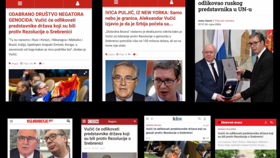 POLUDELI OD BESA I MRŽNJE Kanonada islamističkih i proustaških medija po Vučiću jer je odlikovao zemlje koje su glasale protiv rezolucije o “genocidu”