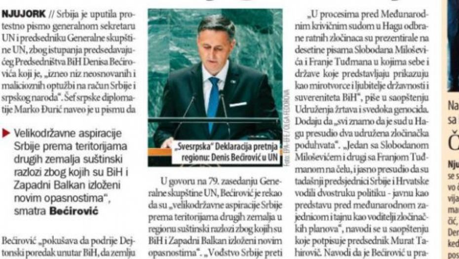 SRAMOTA Novine Dragana Šokaka na sve načine hoće da predstave Srbiju kao agresora na BiH