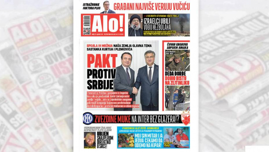 PAKT PROTIV SRBIJE Naša zemlja glavna tema sastanka Kurtija i Plenkovića