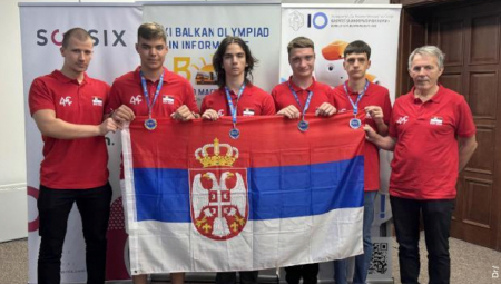 MINISTARSTVO ČESTITA SRPSKOM TIMU NA OSVOJENIM MEDALJAMA NA BALKANSKOJ INFORMATIČKOJ OLIMPIJADI Još jedan u nizu veoma zapaženih uspeha naših mladih informatičara