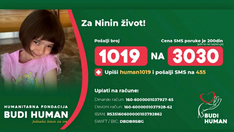 NINA IMA TUMOR NA OBA OKA Devojčici iz Srbije potreban novac za operaciju
