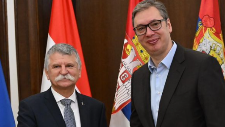 VUČIĆ SA PREDSEDNIKOM NARODNE SKUPŠTINE MAĐARSKE: Odnosi dve zemlje temelje se na bratskim vezama i međusobnom poverenju i poštovanju (FOTO)