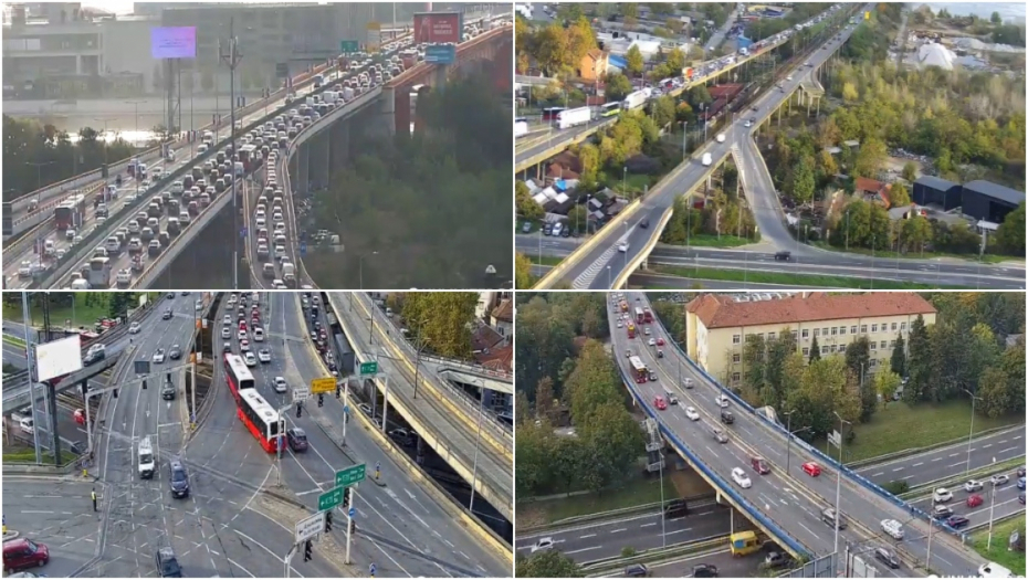 JUTARNJI ŠPIC U BEOGRADU Haos na ulicama od ranog jutra, najgore je na mostovima, otežan saobraćaj i u centru grada (FOTO)