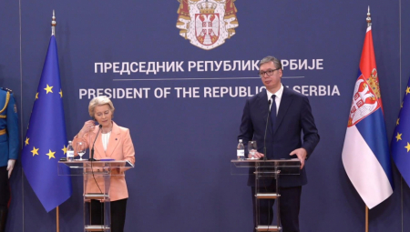 PREDSEDNIK VUČIĆ PRIREDIO VEČERU ZA URSULU Prisustvuju dve delegacije, nastavljeni današnji razgovori