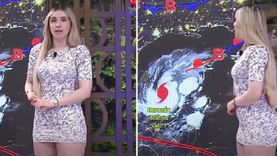 "NIJE ME BRIGA NI DA KOMETA UDARI U ZEMLJU" Meksička voditeljka izveštavala o uraganu, pa postala hit