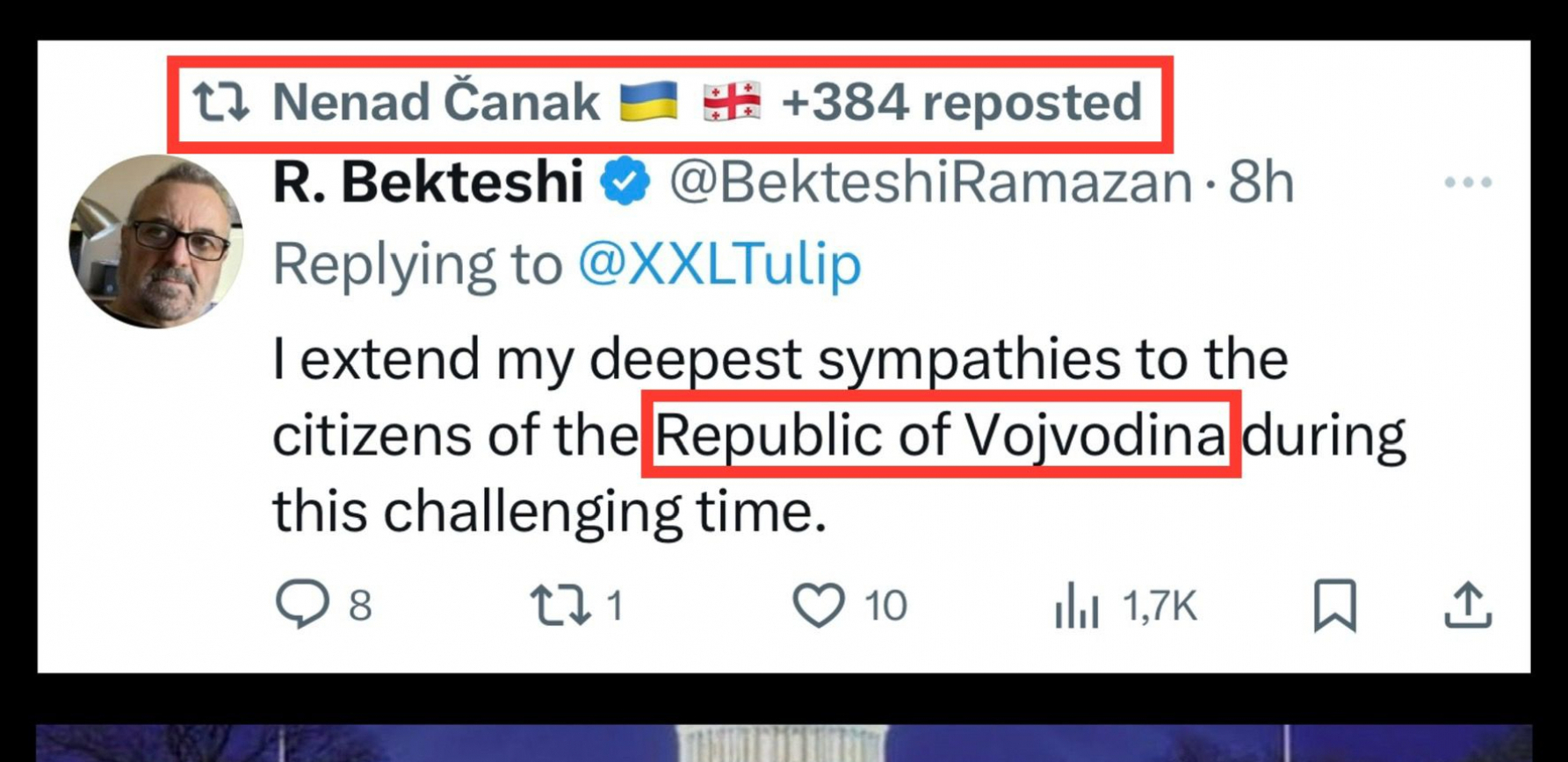 DNO DNA! Najodvratnija zloupotreba tragedije od strane opozicije: Čanak izjavio saučešće “građanima republike Vojvodine”! (FOTO)