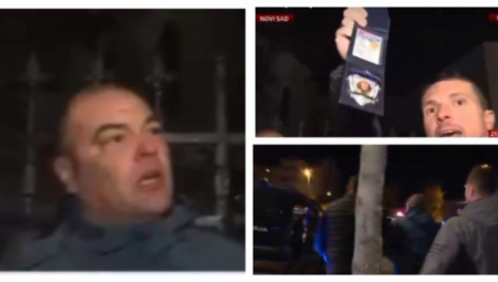 POLICAJAC JEŠIĆU POKAZAO ZNAČKU, OVAJ NASTAVIO DA DIVLJA Ovo je jedna od najsramnijih slika koje smo sinoć mogli da vidimo u Novom Sadu