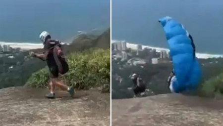 DRAMATIČAN SNIMAK POSLEDNJEG TRENUTKA ŽIVOTA PADOBRANCA: Pao u ambis dubok 250 metara, poginuo na mestu (VIDEO)