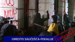 UMESTO SAUČEŠĆA – FEKALIJE Jednim minutom ćutanja do uništavanja gradske imovine, nezapamćeno za Novosađane i Srbiju (VIDEO)