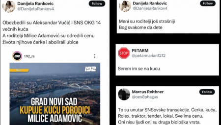 MONSTRUOZNO! “Se*em im se na kuću”: Botovi opozicije napali roditelje devojčice stradale u Novom Sadu