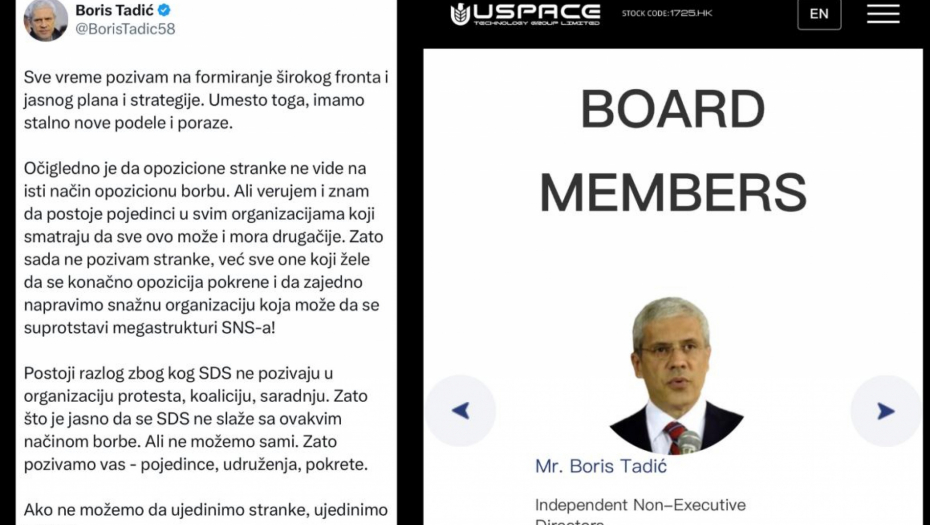 TADIĆ SE JAVIO IZ SVEMIRA Opet hoće da bude vođa opozicije u Srbiji