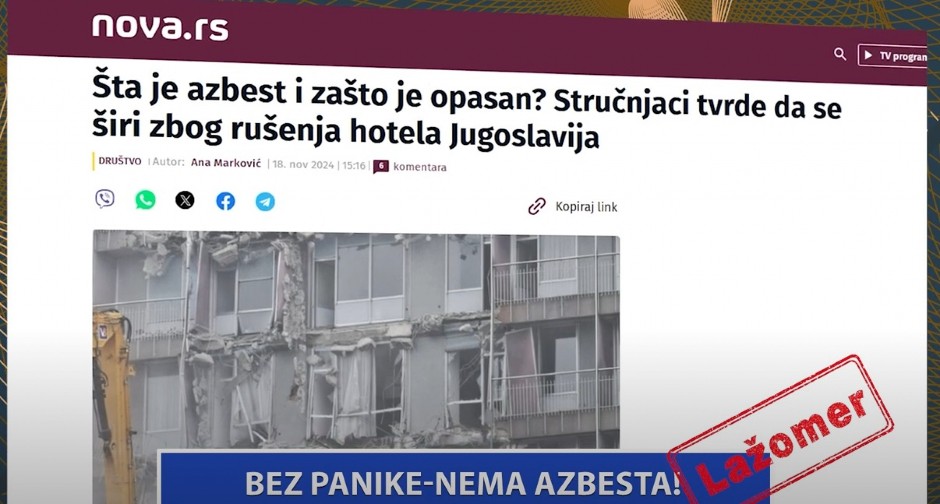 BEZ PANIKE - NEMA AZBESTA! Opozicija izabrala novo oružje u sejanju straha i panike kod građana