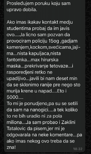 "NUDILI SU MI DA PROVOCIRAM POLICIJU ZA 5.000" Šokantna prepiska u kojoj se vidi na šta su spremni blokaderi