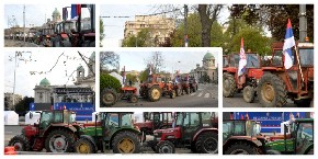 VELELEPNI PRIZORI IZ CENTRA BEOGRADA Veliki broj poljoprivrednika i traktora kod Pionirskog parka, NA SVAKOM JE SRPSKA TROBOJKA (FOTO)