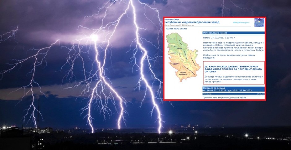 STIŽU PLJUSKOVI SA GRMLJAVINOM Oglasio se RHMZ u 21:00, evo GDE će biti kiše i KAD stiže prolećni mraz