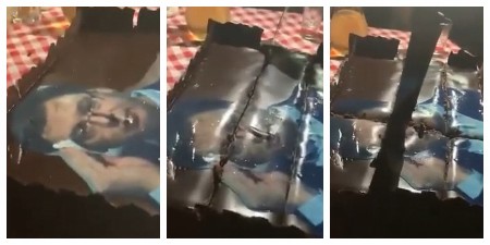 BOLESTAN SNIMAK SA PRIVATNE PROSLAVE ROĐENDANA! Sekli tortu sa likom Aleksandra Vučića, pa zabili nož posred lica predsednika! (VIDEO)