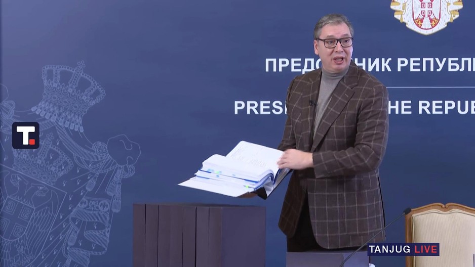 KOMPLETNA DOKUMENTACIJA NA UVID JAVNOSTI Vučić najavio: Svi će imati priliku da vide sutra od 9 ili 10 časova