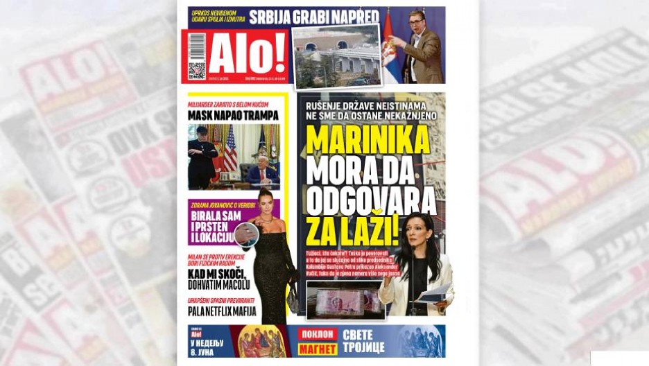 MARINIKA MORA DA ODGOVARA ZA LAŽI: Rušenje države neistinama ne sme da ostane nekažnjeno