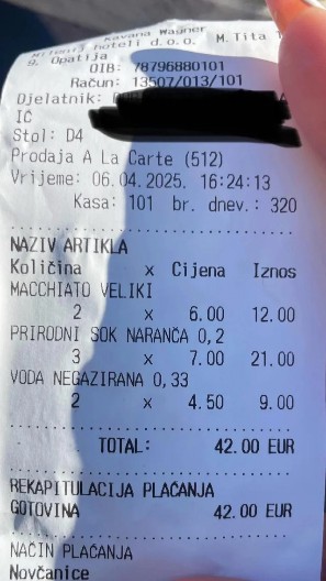 "ŽIVE OD NAIVNIH KAO ŠTO SI TI" Dobio račun za kafu, sok i vodu na Jadranu pa se oglasio: "Da li je ovo normalno?"