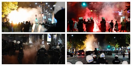 OVAKO JE IZGLEDALO SINOĆ JEZIVO NASILJE BLOKADERA Sve je počelo kada su skinuli prsluke, bacali su kamenice i flaše, udarali štanglama policiju... (FOTO/VIDEO)