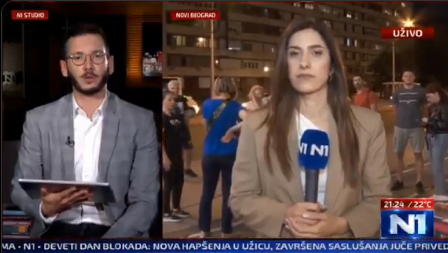 DA LI VIŠE VERUJETE SVOJIM OČIMA ILI N1 PROPAGANDISTIMA? Tvrde da je na blokadi MNOGO LJUDI a u kadru - NJIH 10! (VIDEO)