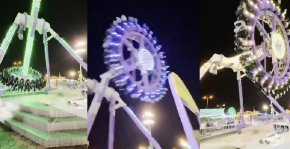 STRAVIČAN SNIMAK KAMIKAZA IZ LUNA PARKA SABLASNUO SVET: Na desetine povređenih, sve puklo na pola! (VIDEO)