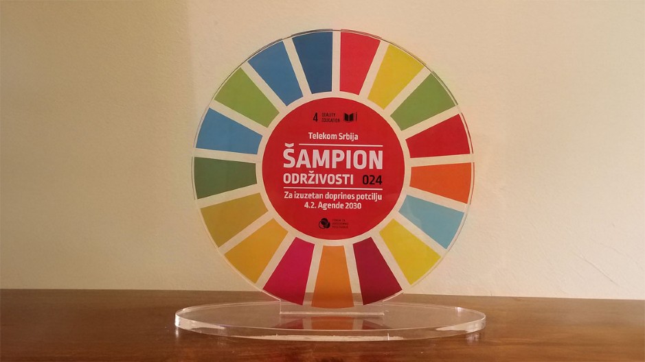 Telekom Srbija dobitnik priznanja „Šampion održivosti 2024“ Još jedna nagrada za projekat „Dečji svet je veći od ekrana“