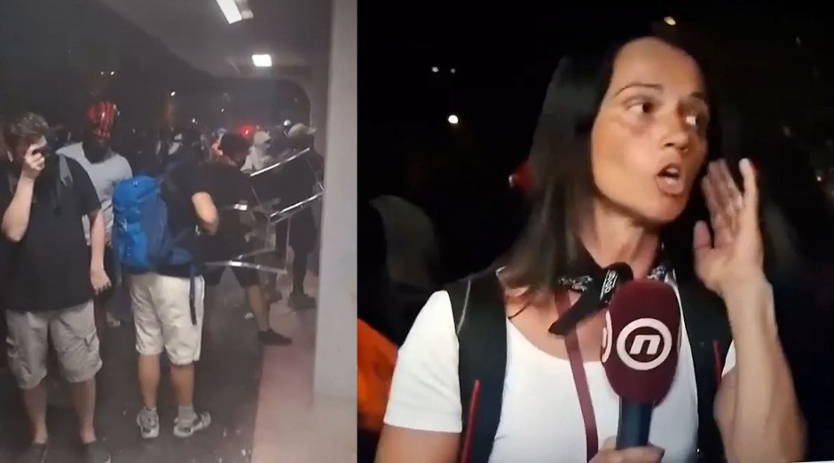 "SVE JE MIRNO, GRAĐANI MIRNO RAZBIJAJU PROSTORIJE SNS" Ovako izgleda profesionalizam na Novoj S, svaki komentar je suvišan (VIDEO)