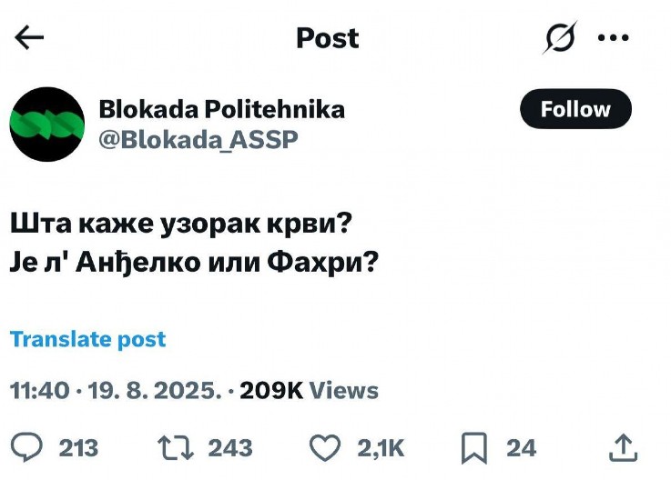 UŽAS! Blokaderi sa Politehničkog direkno vređaju porodicu predsednika Vučića! Jesi ovo ta "dobra i lepa deca"!