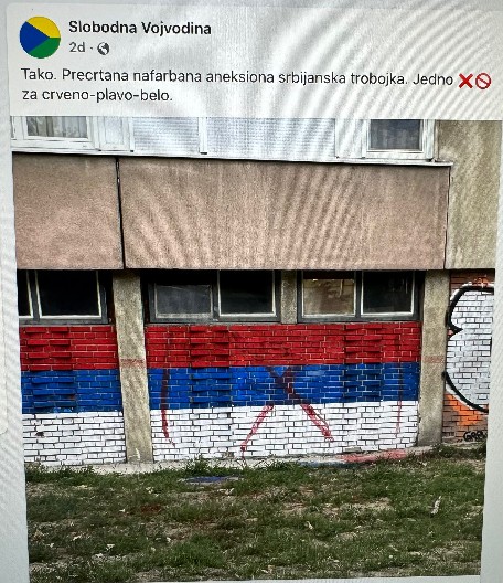 BLOKADNI SEPARATIZAM U PUNOM NALETU Fejsbuk grupa Slobodna Vojvodina poručuje da je prefarbana “aneksiona srbijanska trobojka”!  (FOTO)