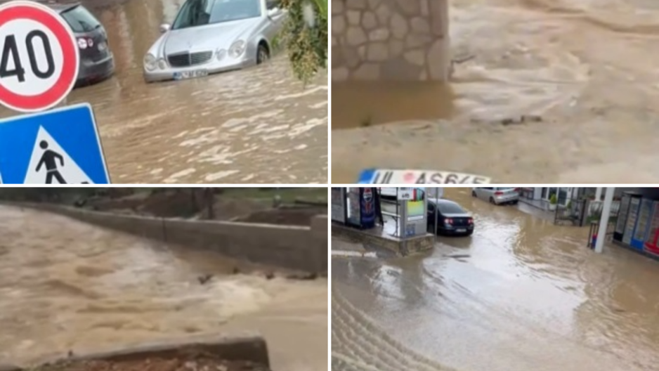 POPLAVA NAPRAVILA HAOS U ULCINJU Automobili plivaju ulicama, voda ušla u kuće i štale, poplavljeni zasadi (VIDEO)