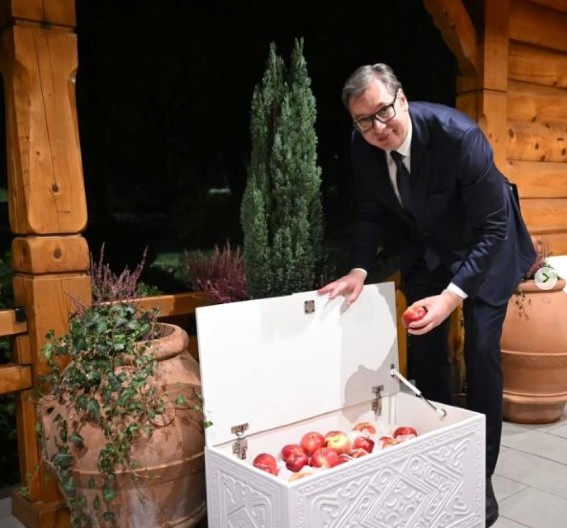 "I MI JABUKU ZA TRKU IMAMO, SAMO ŠTO JE NISMO SLIKALI": Vučić ugostio Tokajeva, na poklon dobio čuveno kazahstansko voće