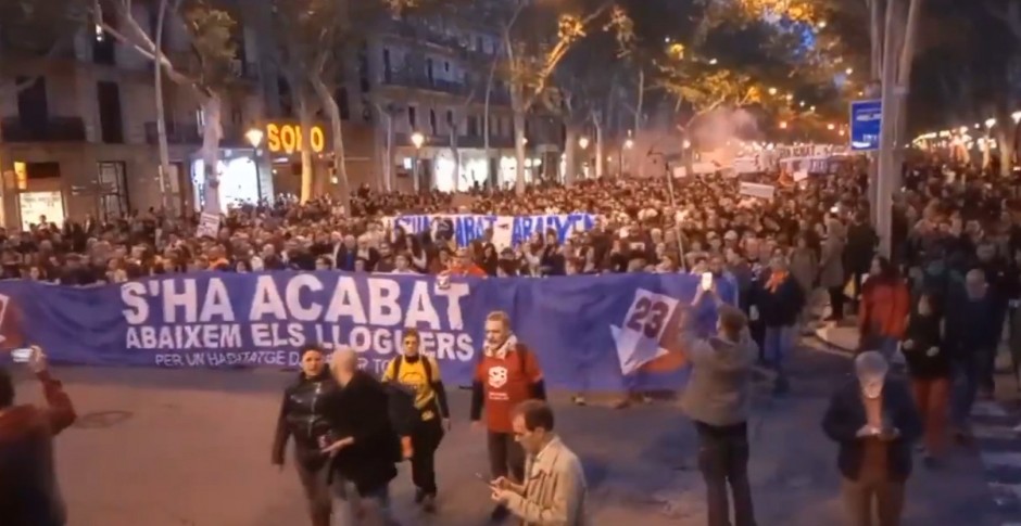 KATALONIJA SE NE SMIRUJE U Barseloni protest protiv visoke cene zakupa stanova(VIDEO)