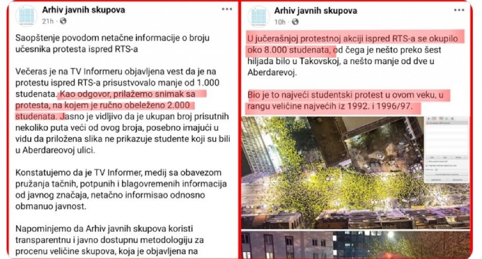 KAKVI LAŽOVI: Opozicionu brojači protesta sinoć prebrojali 2.000 studenata, a jutros ga proglasili najvećim studentskim protestom  sa 8.000 ljudi