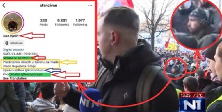 EVO KO NADGLEDA PROTEST STUDENATA Opozicioni aktivista koji sam za sebe kaže da nije student!
