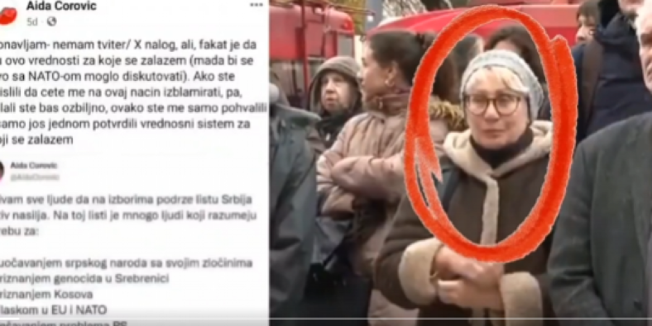 NA PROTESTU "STUDENATA" I ŽENA KOJOJ JE KOSOVO NEZAVISNO, SREBRENICA GENOCID, REPUBLIKA SRPSKA GENOCIDNA TVOREVINA A SRBIJA FAŠISTIČKA DRŽAVA!