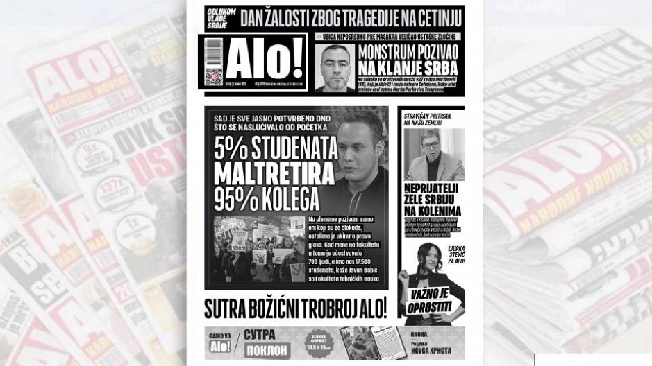 5% STUDENATA MALTRETIRA 95% KOLEGA Na plenume pozivani samo oni koji su za blokade, ostalima ukinuto pravo glasa!
