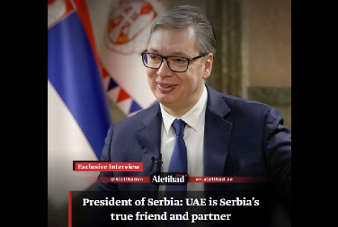 INTERVJU VUČIĆA ZA NAJZNAČAJNIJE NOVINE U UAE: Ujedinjeni Arapski Emirati su pravi i istinski prijatelji Srbije (VIDEO)