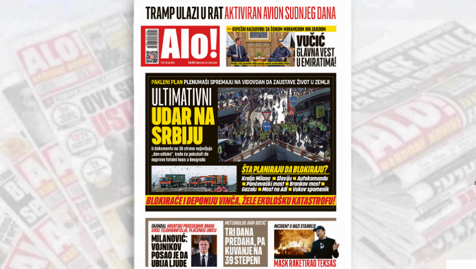 ULTIMATIVNI UDAR NA SRBIJU Pakleni plan: Plenumaši spremaju na Vidovdan da zaustave život u zemlji